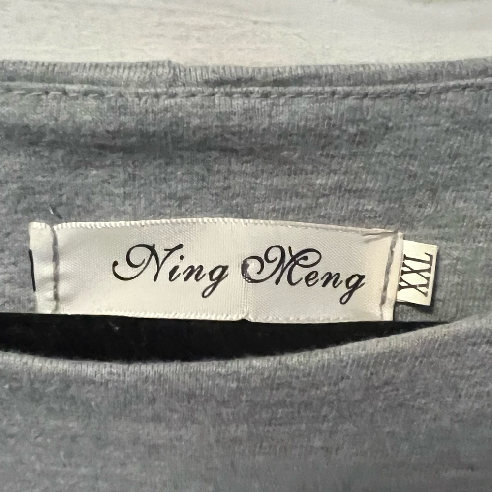 Ning Meng Gray T-shirt Dress Flower on Front Size XXL - Picture 4 of 4